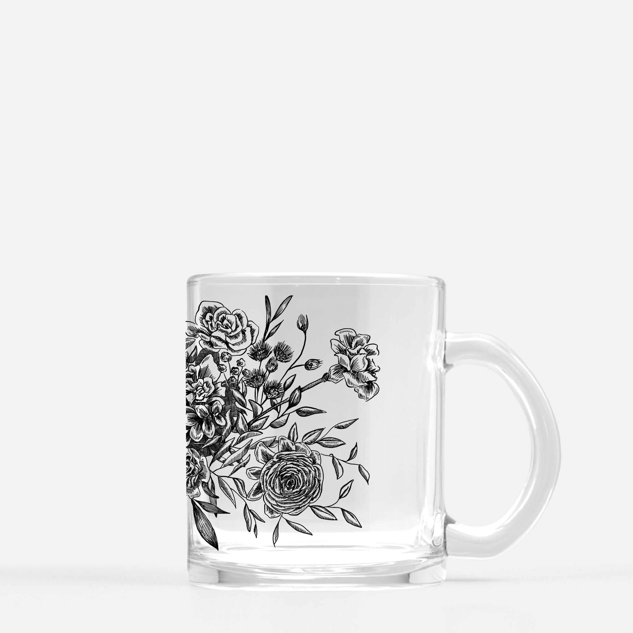 Glass Mug [Gold Floral] – 615 Collection