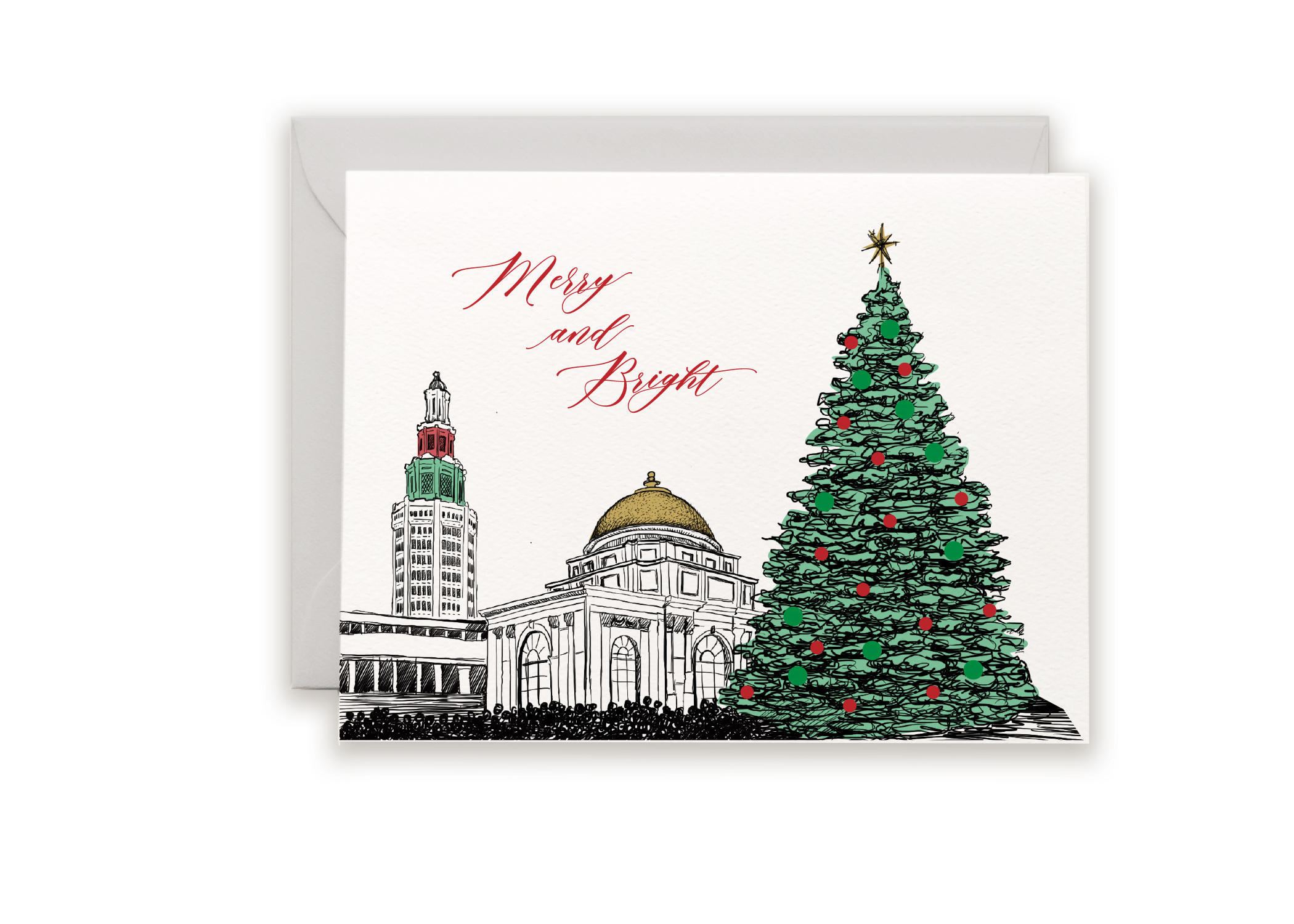 Merry & Bright Downtown Holiday Greeting Card Pack – Rust Belt Love