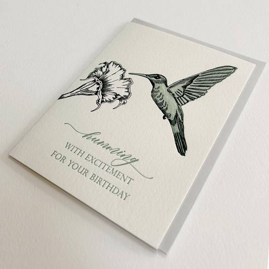 Humming With Excitement For Your Birthday Letterpress Greeting Card