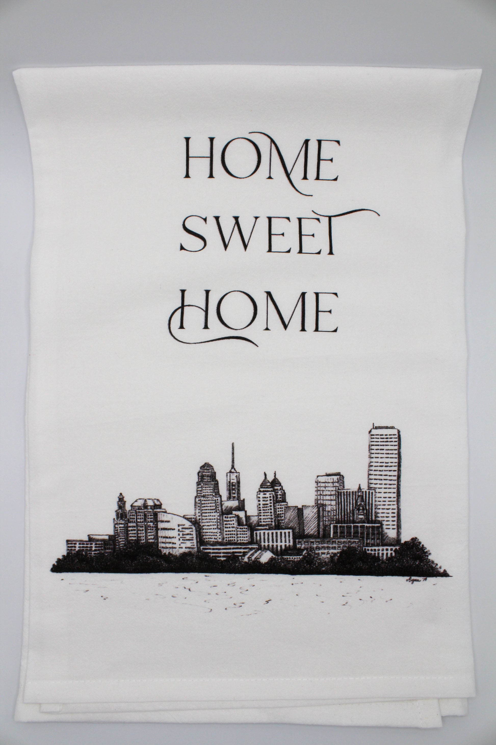 Home Sweet Home Tea Towel Buffalo NY Skyline Rust belt love