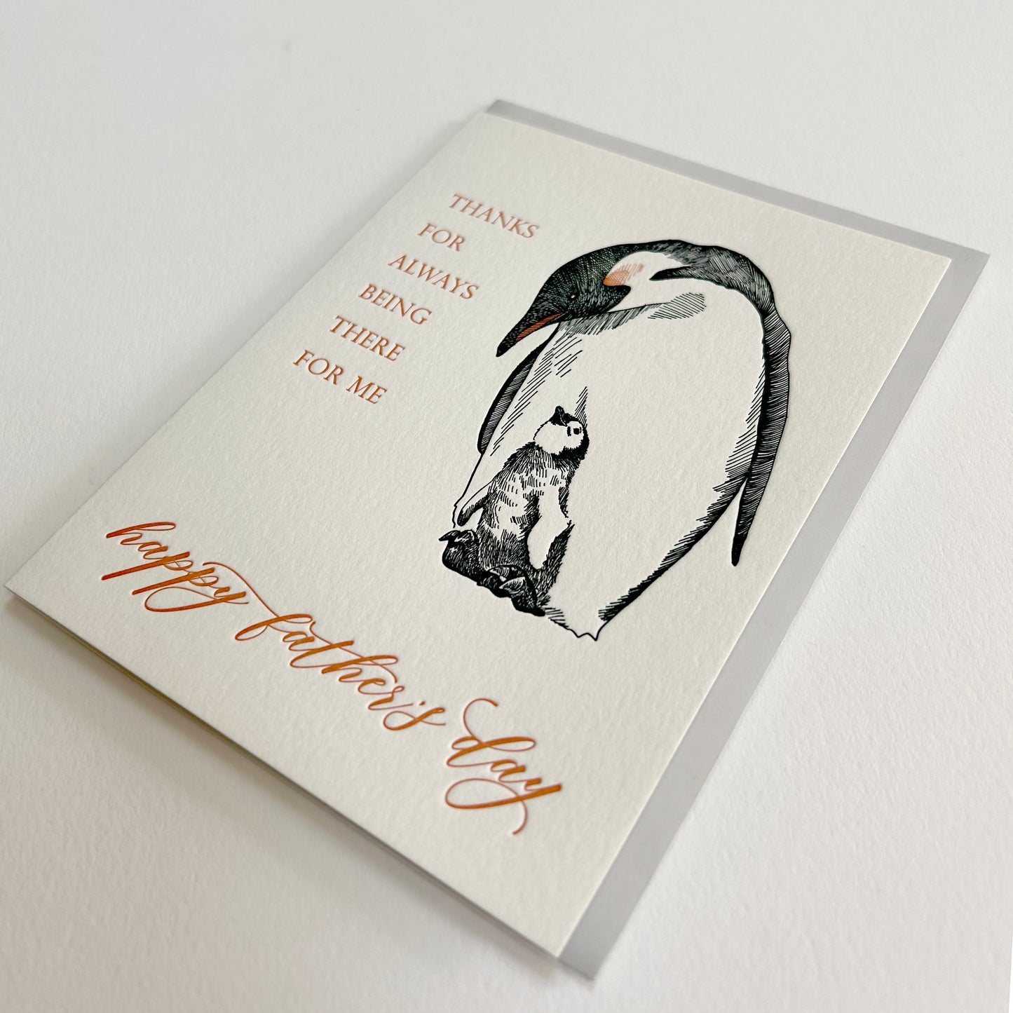 Thanks For Always Being There For Me Happy Father's Day Letterpress Greeting Card