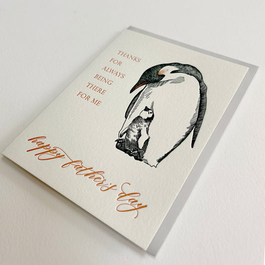Thanks For Always Being There For Me Happy Father's Day Letterpress Greeting Card