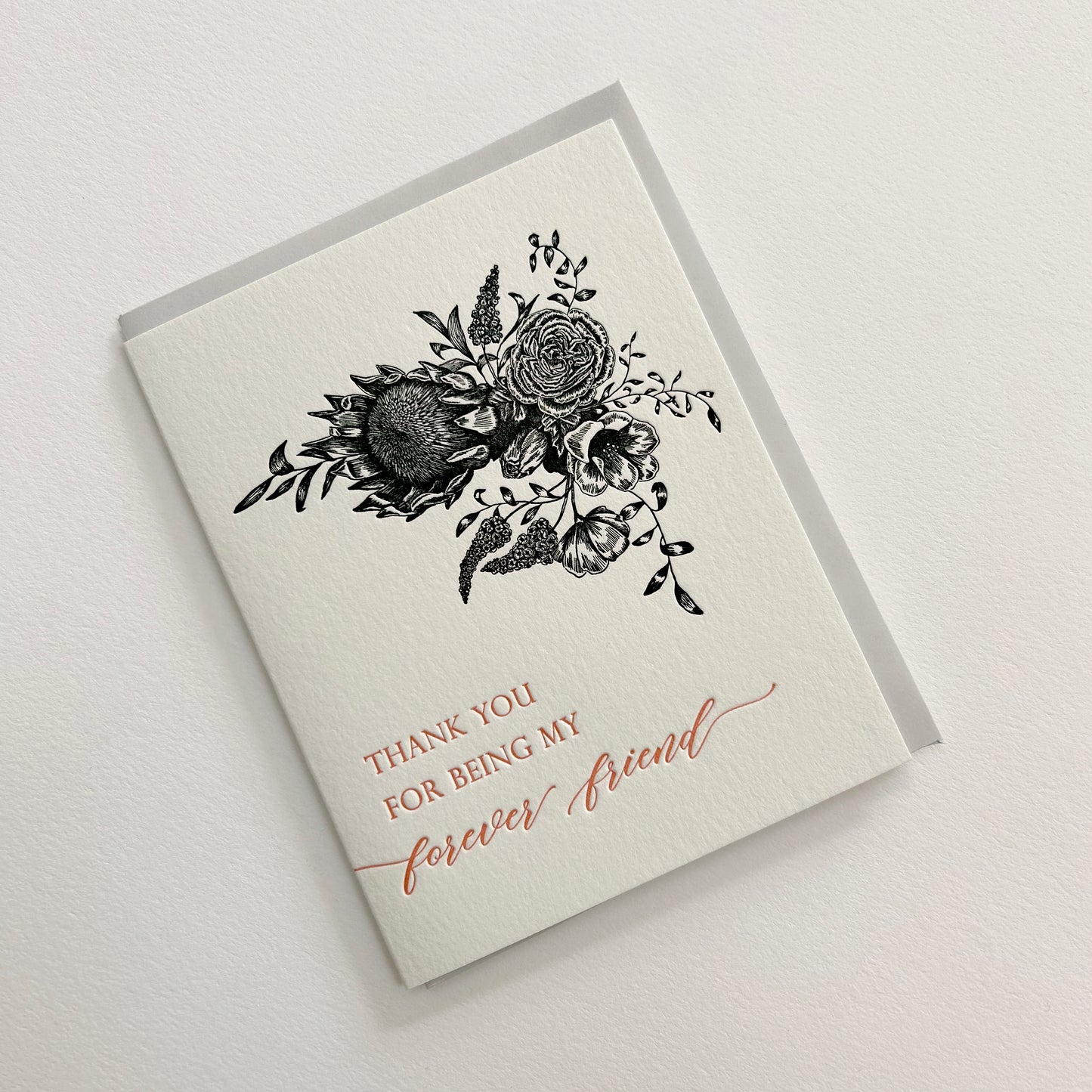 Thank You For Being My Forever Friend Letterpress Greeting Card