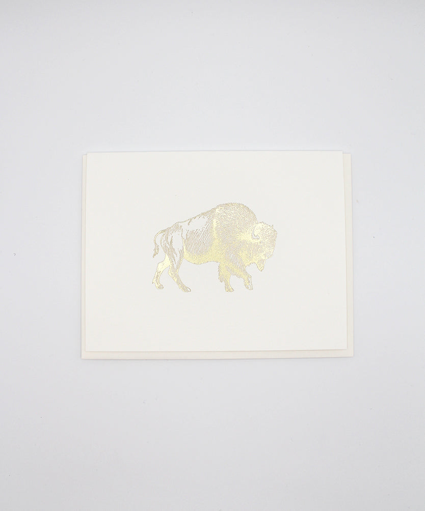 Gold foil letterpress card with Buffalo by Rust Belt Love