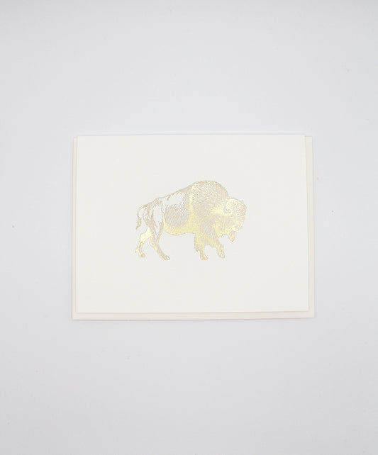 Gold foil letterpress card with Buffalo by Rust Belt Love