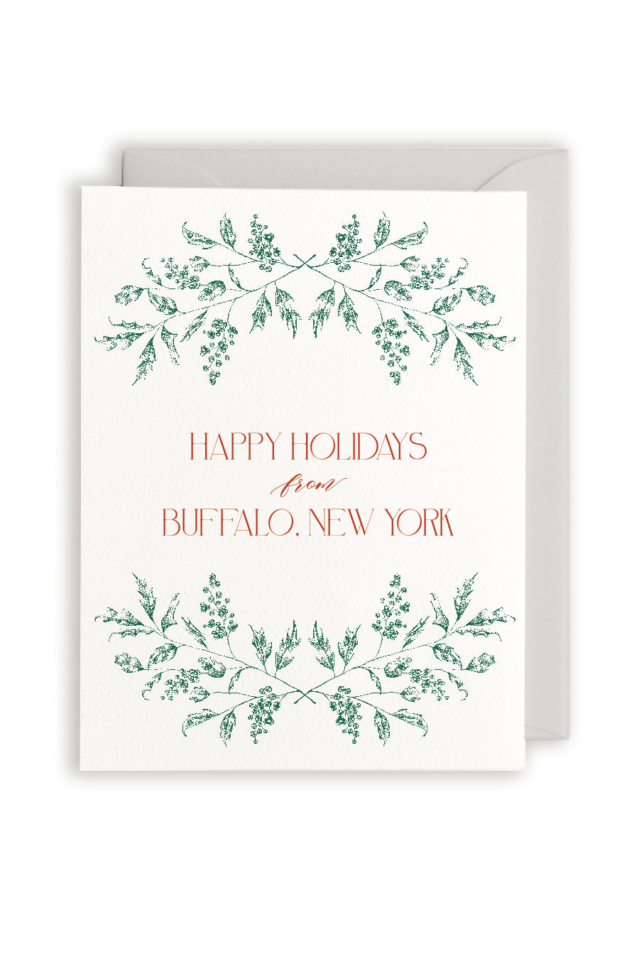 Happy Holidays from Buffalo, New York Letterpress Greeting Card