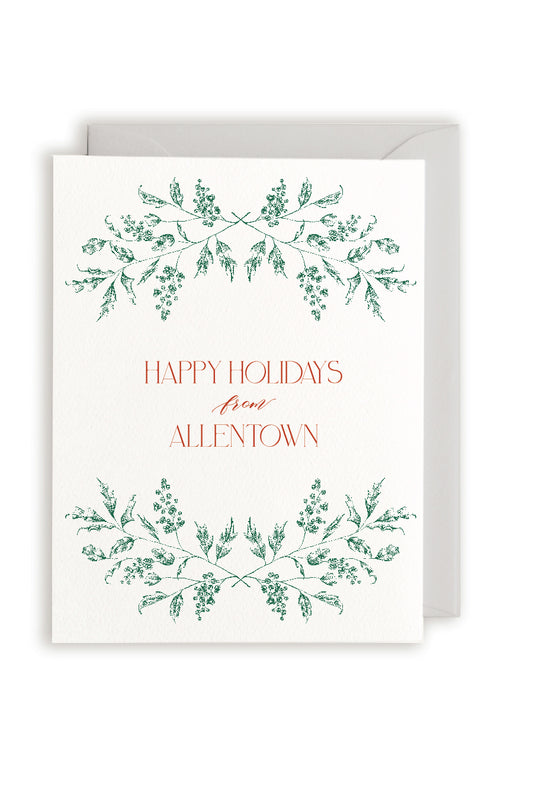 Happy Holidays from Allentown Letterpress Greeting Card