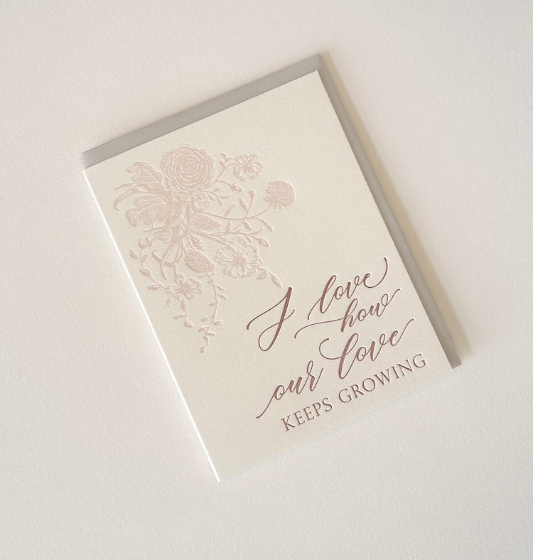 Our Love Keeps Growing Letterpress Greeting Card | Love – Rust Belt Love