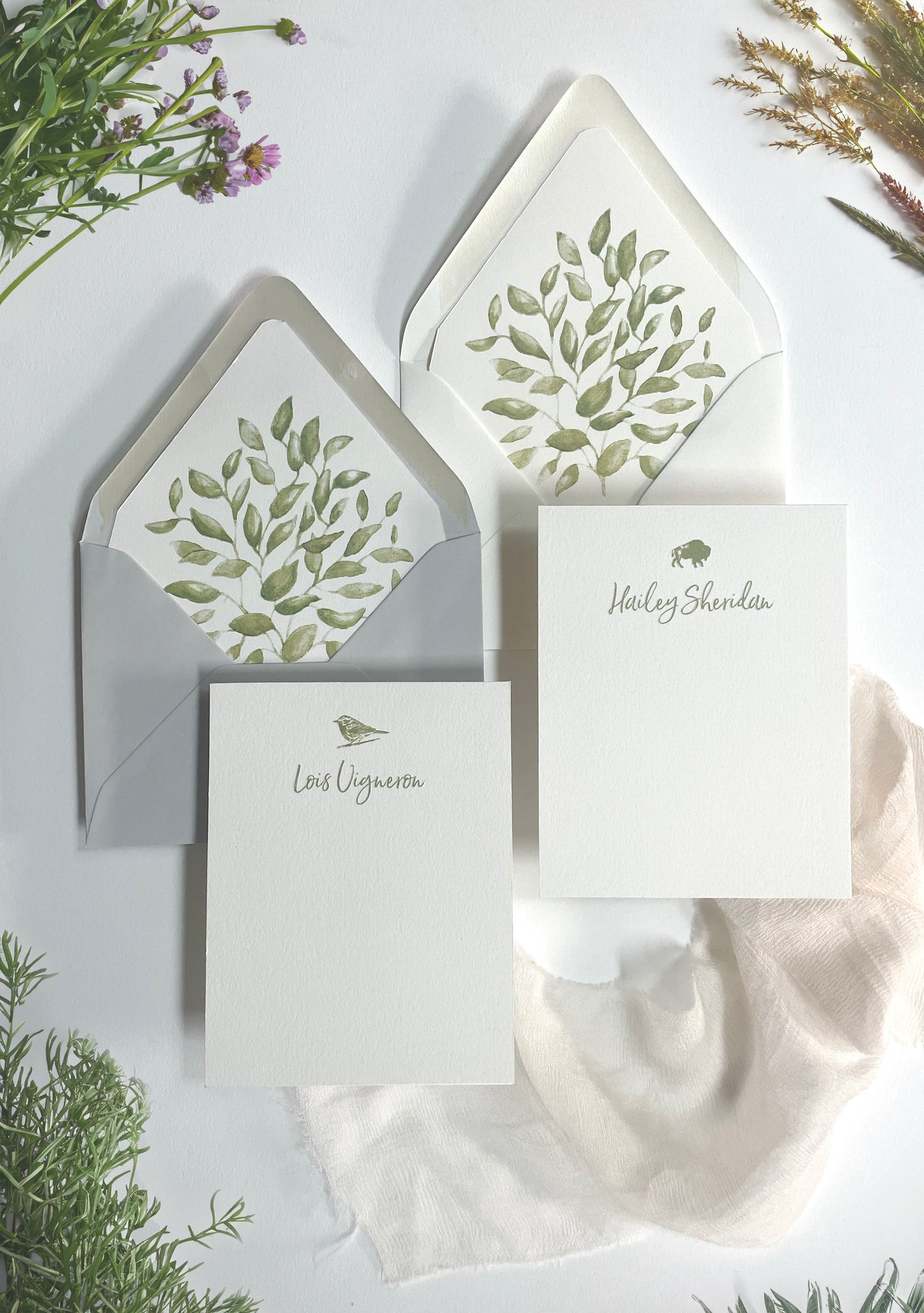 October Semi-Custom Stationery: Growing Greenery Suite