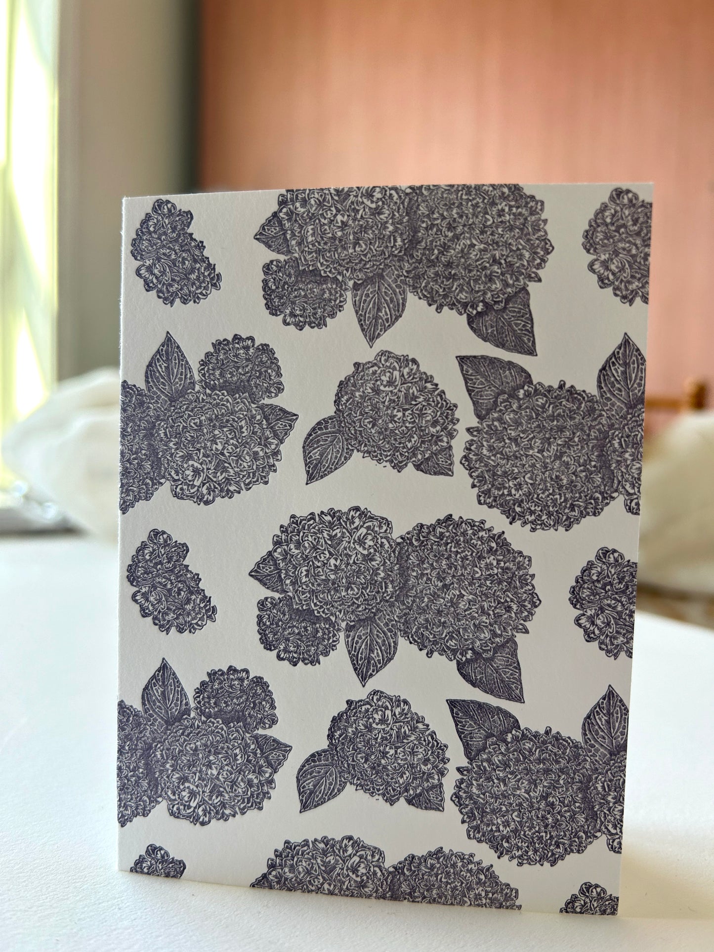 Purple hydrangea patterned small card by Rust Belt Love