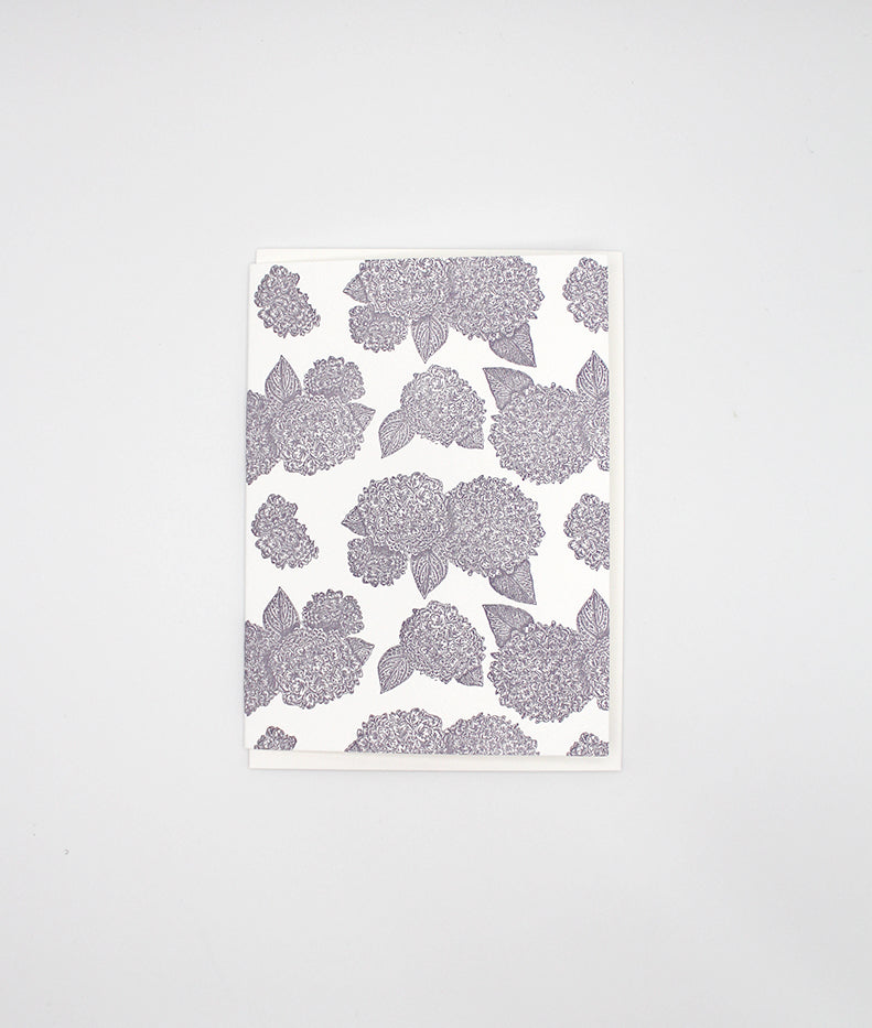 Purple hydrangea patterned small card by Rust Belt Love