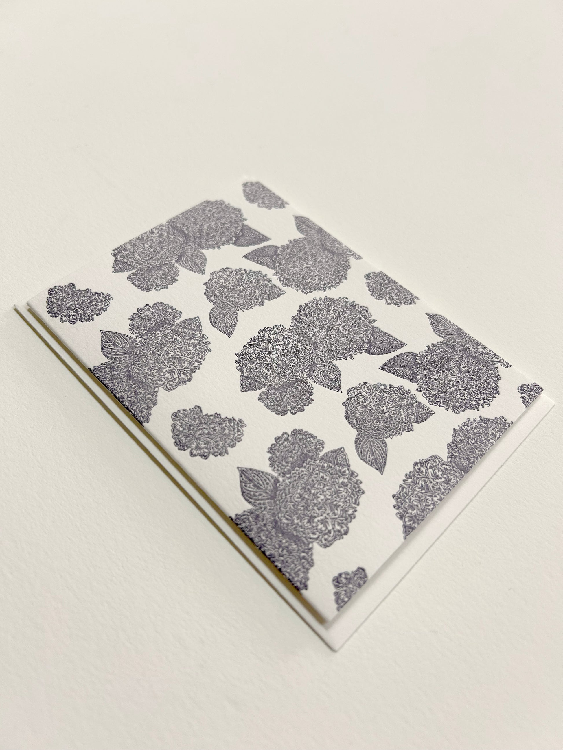 Purple hydrangea patterned small card by Rust Belt Love