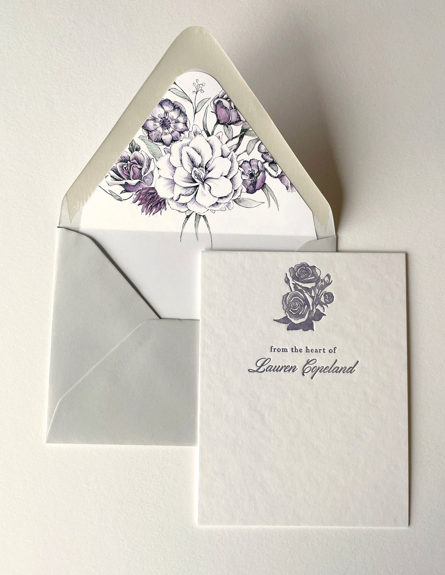 June Semi-Custom Stationery: Lavender Garden