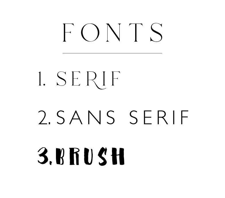 A list of font styles that are options for this product, of the custom pet portrait