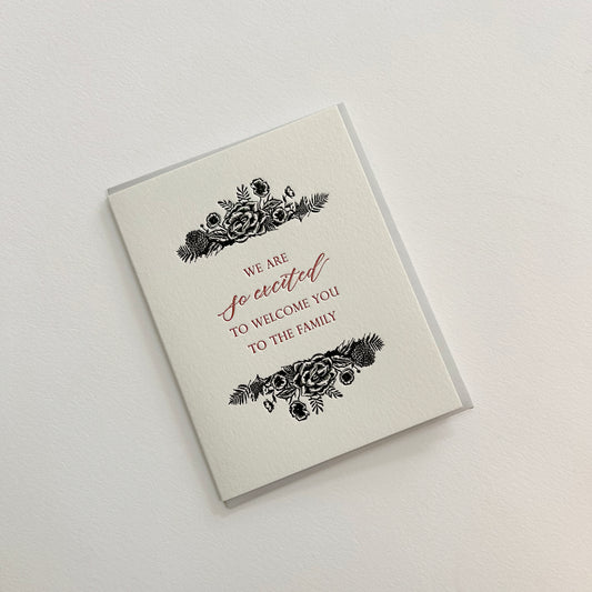 We Are So Excited To Welcome You To The Family Letterpress Greeting Card