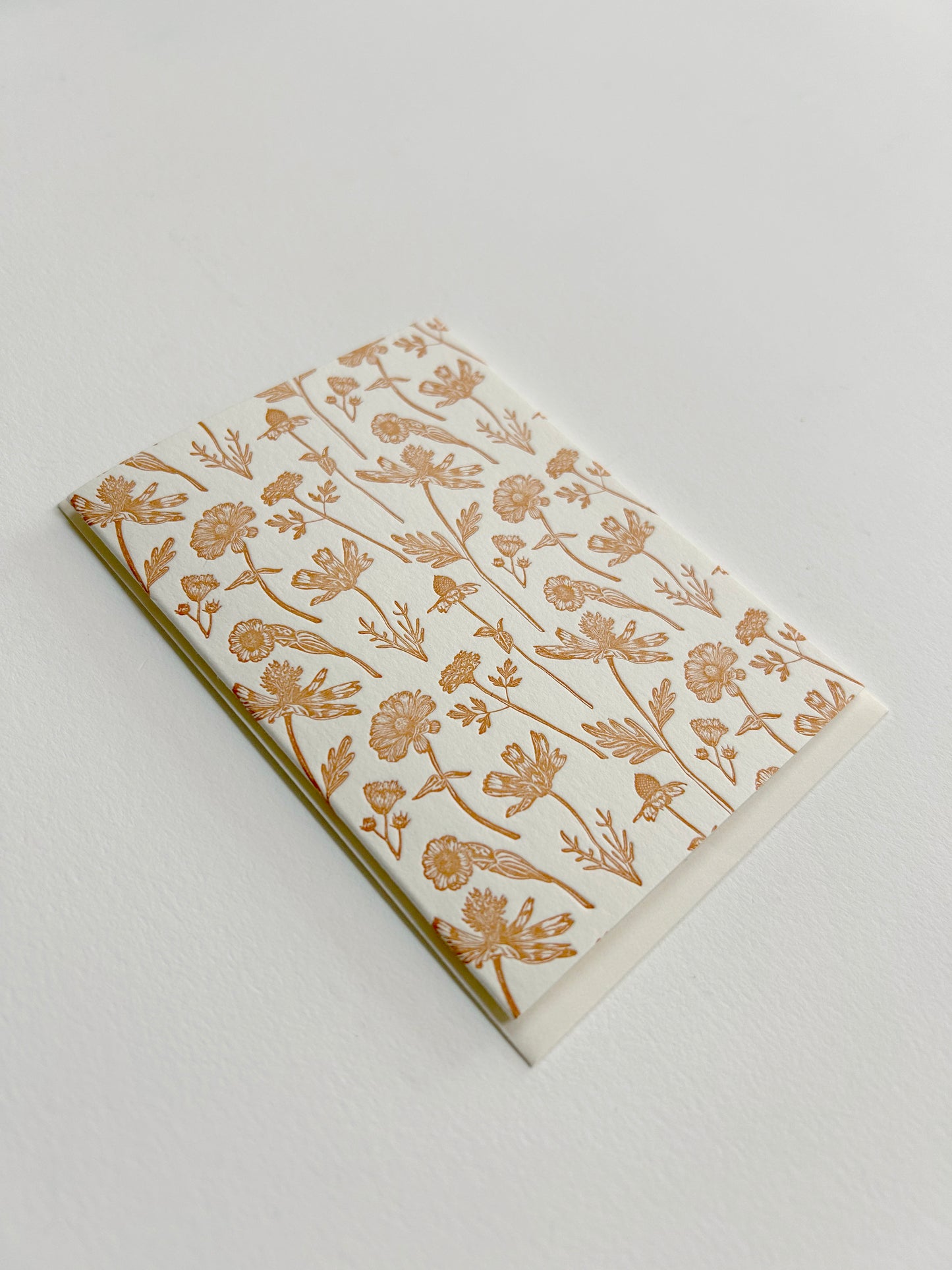 Letterpress orange wildflower small card by Rust Belt Love