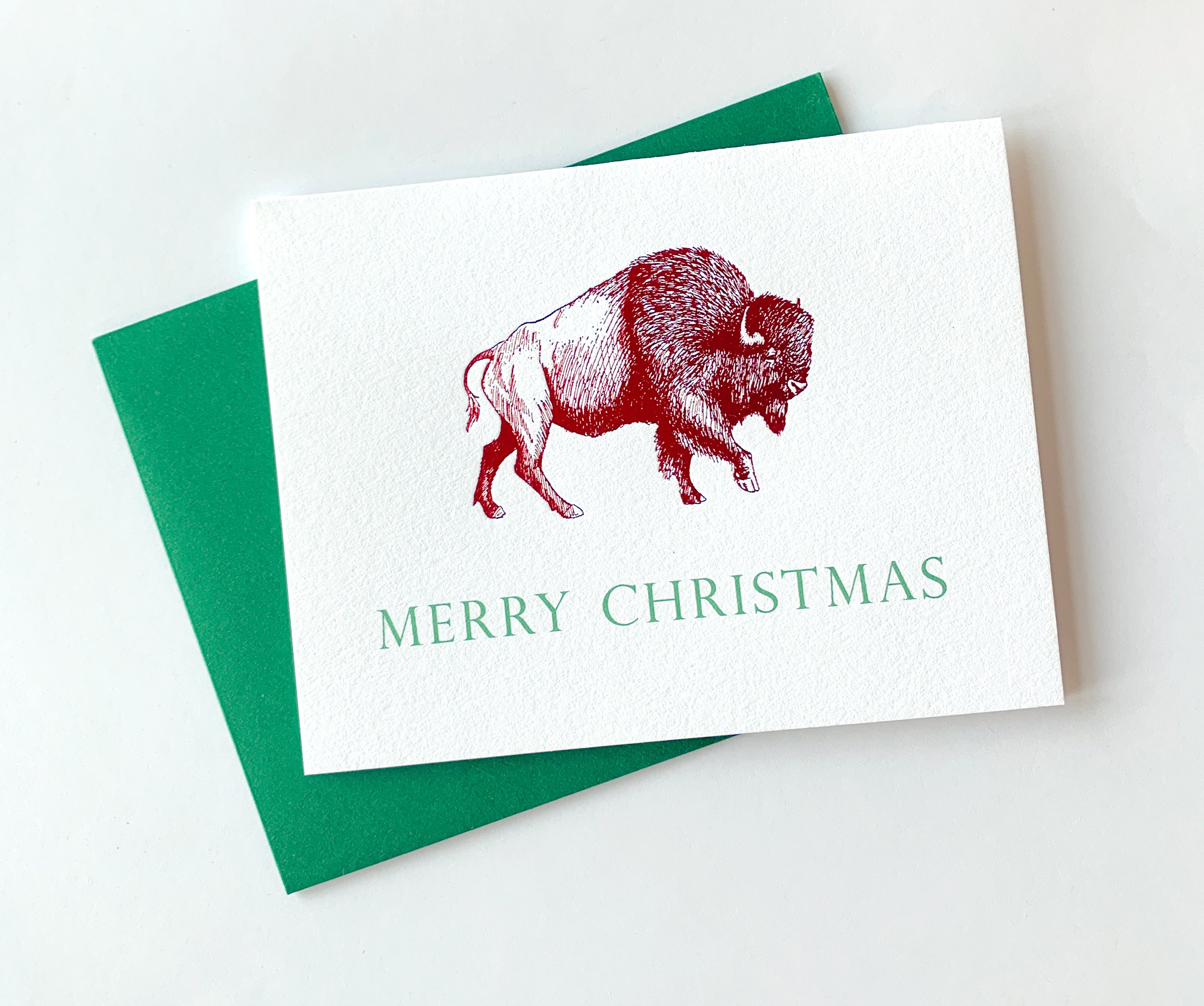 Buffalo Bison Holiday Foil Christmas Greeting Card – Rust Belt Love